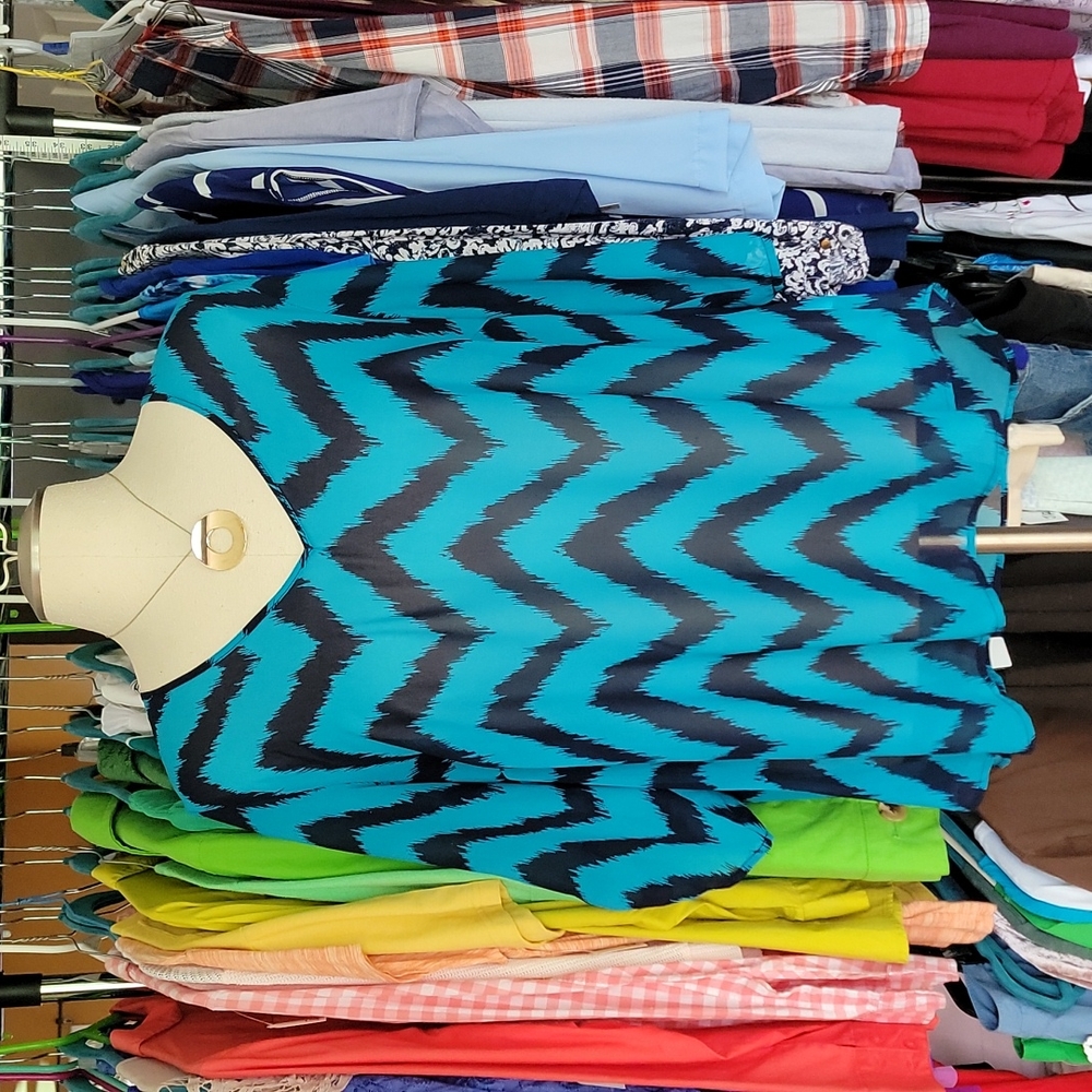 Sheer Zig-Zag Blouse